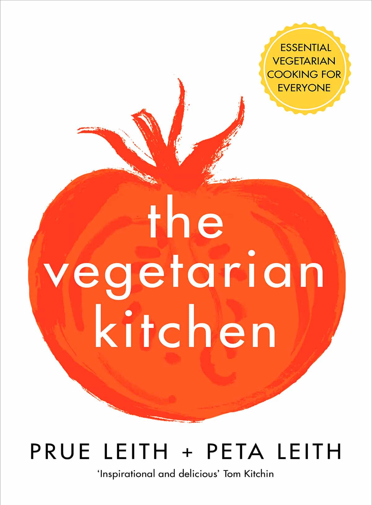 The Vegetarian Kitchen book cover, which depicts the title over an illustration of a tomato.